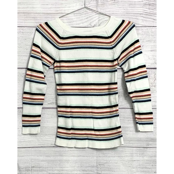 Anthropologie Moth Piper Striped Pullover Sweater - Picture 2 of 5